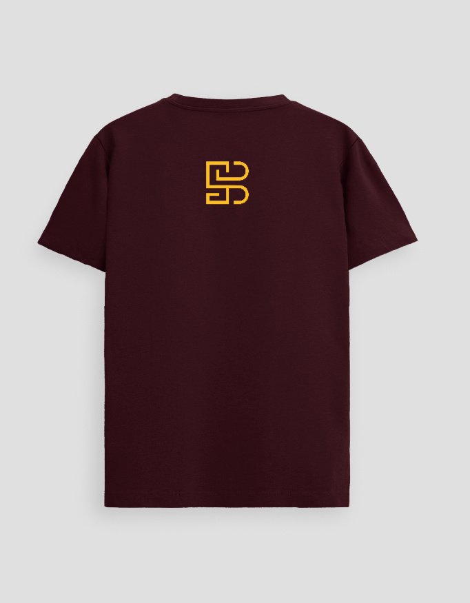 SBLEN maroon luxury car Supima T-shirt back view