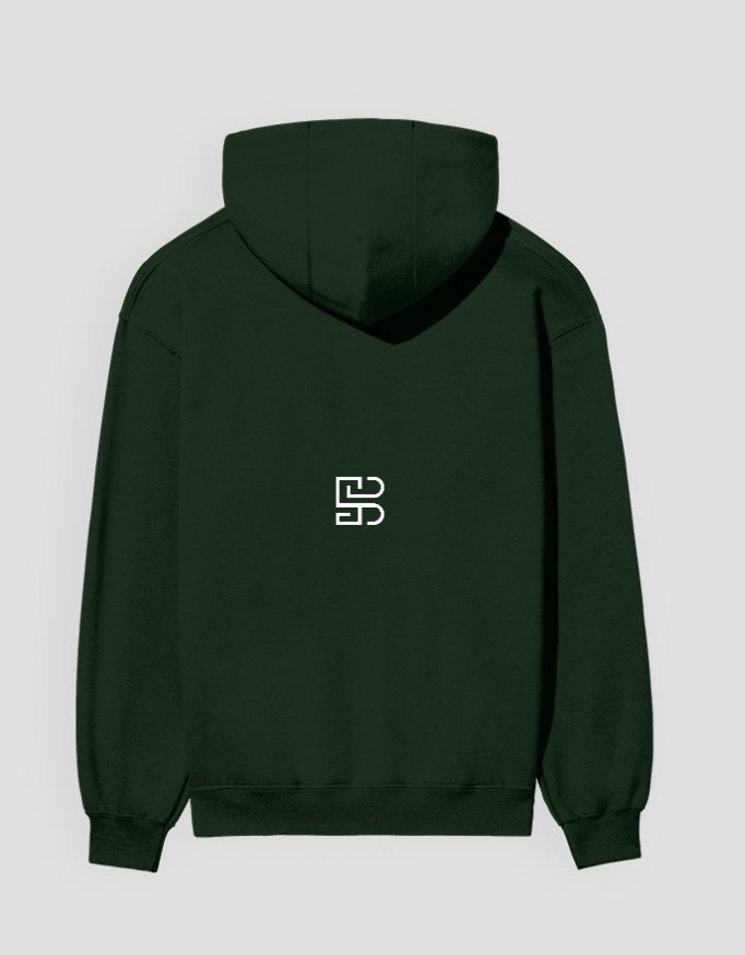 SBLEN bottle green bike hoodie back view